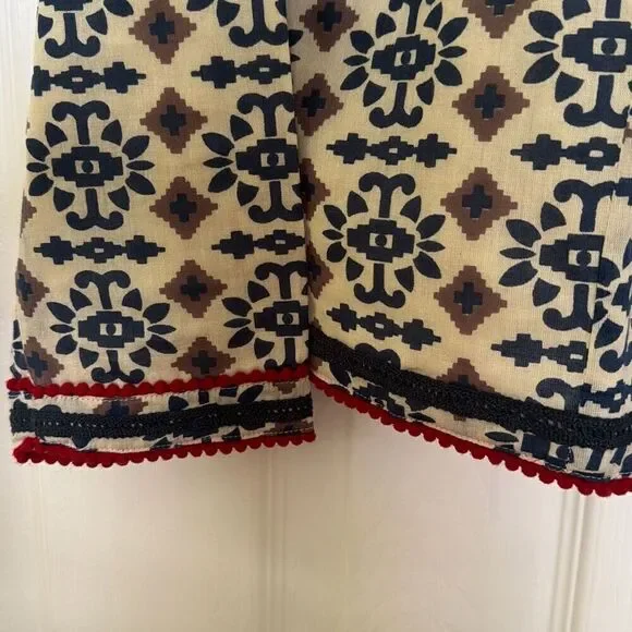 Indigo Moon Tan and Blue Patterned, Embellished Jacket, Size M, NWT - Picture 5 of 13